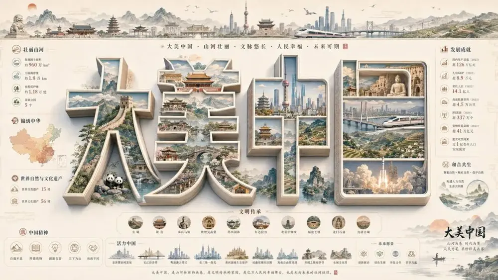 ChatGPT把中国地标做成了一套“字里山河”PPT