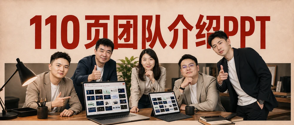 团队介绍页别再做成通讯录了！AI做了110页高级方案