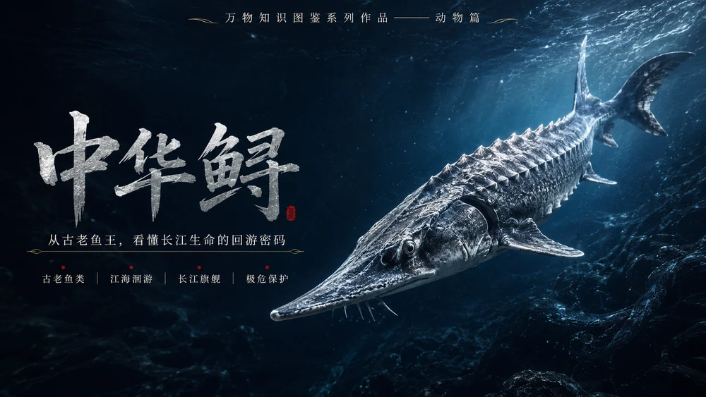 万物知识图鉴系列作品PPT——中华鲟