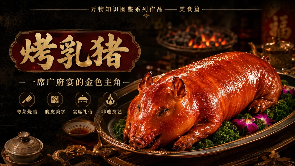 万物知识图鉴系列作品PPT——烤乳猪