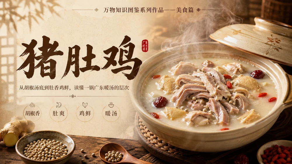 万物知识图鉴系列作品PPT——猪肚鸡