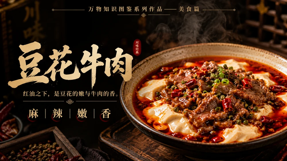 万物知识图鉴系列作品PPT——豆花牛肉