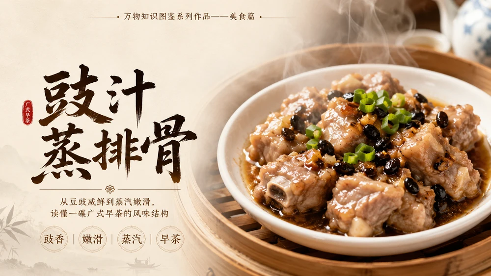 万物知识图鉴系列作品PPT——豉汁蒸排骨