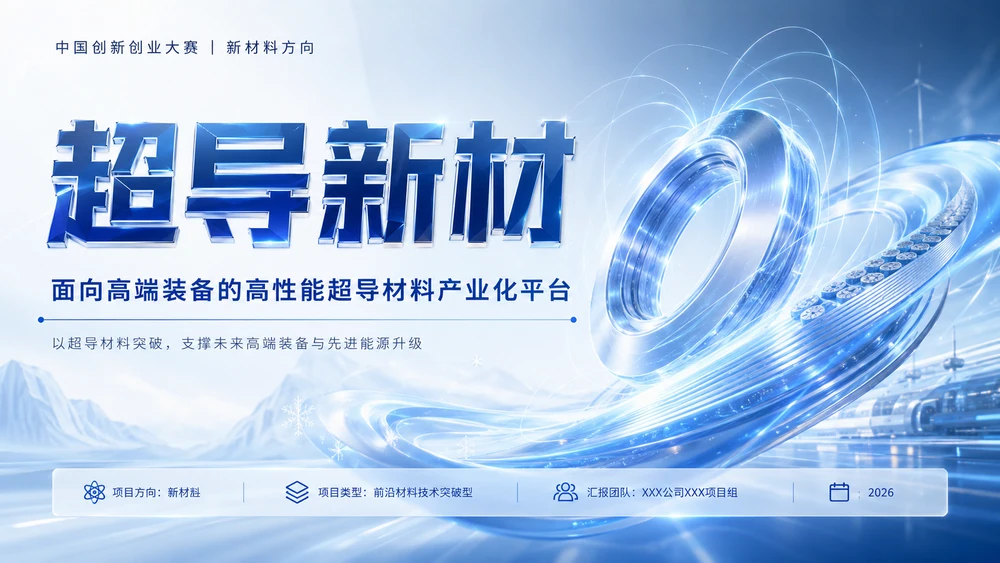 中国创新创业大赛路演PPT：面向高端装备的高性能超导材料产业化平台