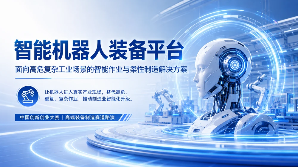 中国创新创业大赛路演PPT：面向高危复杂工业场景的智能作业与柔性制造解决方案
