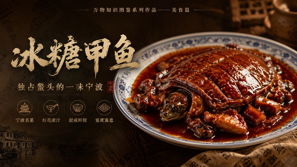 万物知识图鉴系列作品PPT——冰糖甲鱼