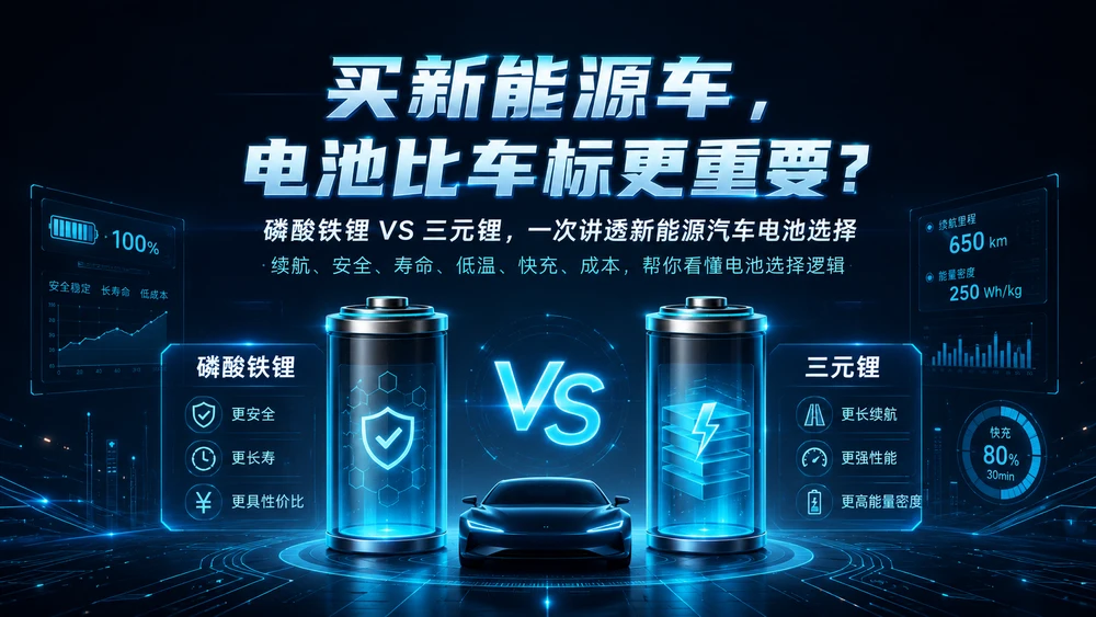 买新能源车，电池比车标更重要？磷酸铁锂 VS 三元锂一次讲透