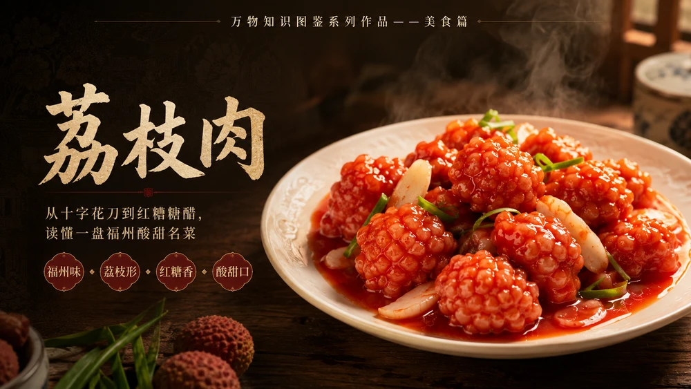 万物知识图鉴系列作品PPT——荔枝肉