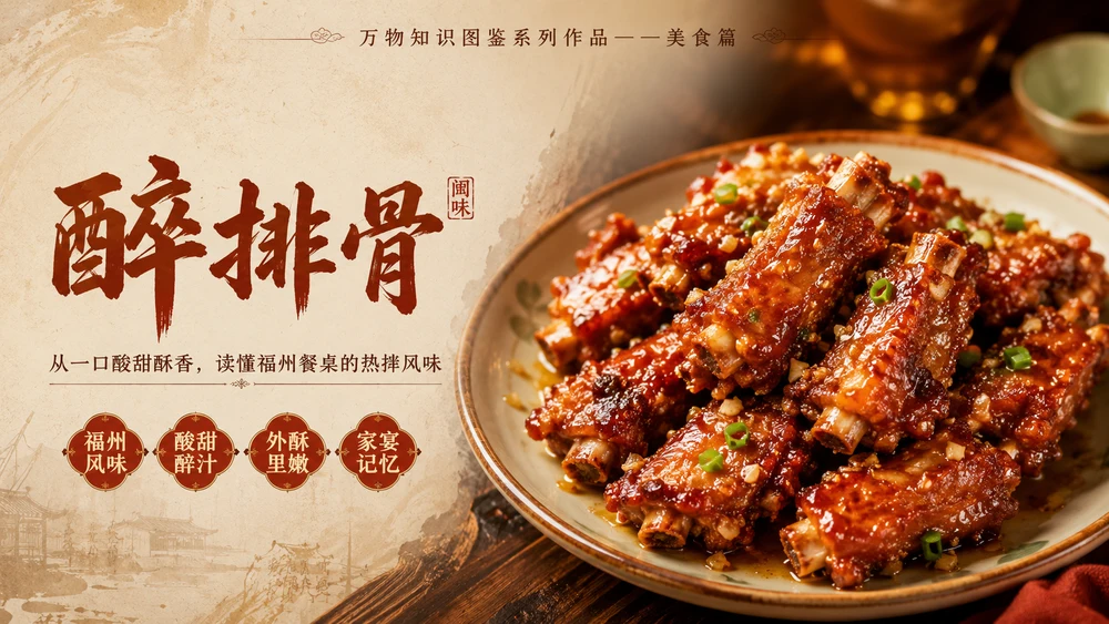 万物知识图鉴系列作品PPT——醉排骨