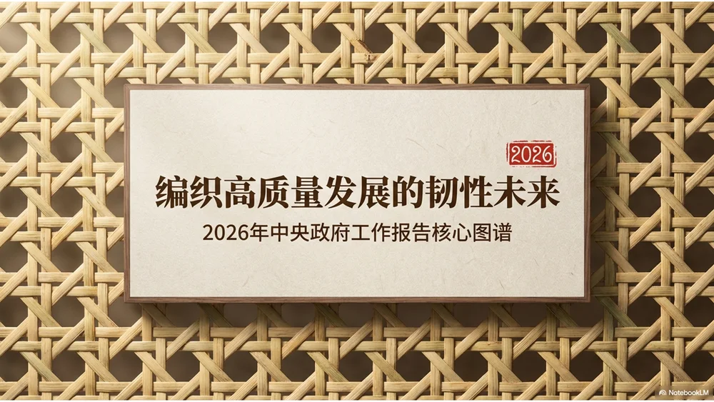 藤编纹理风格政府工作报告PPT