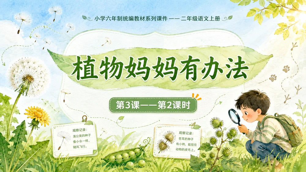 小学六年制统编教材系列课件——二年级语文上册第3课（2）：植物妈妈有办法