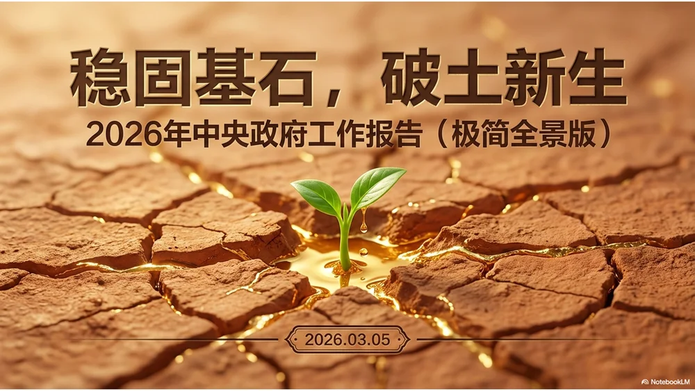 干泥纹理风格政府工作报告PPT