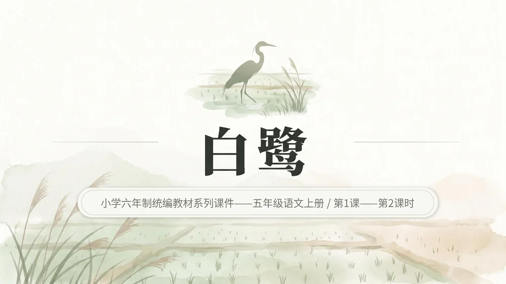小学六年制统编教材系列课件——五年级语文上册第1课（2）：白鹭