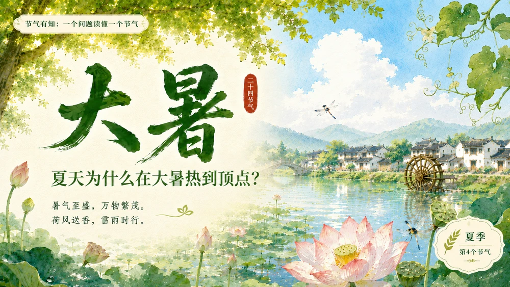节气有知·大暑 PPT｜夏天为什么在大暑热到顶点？