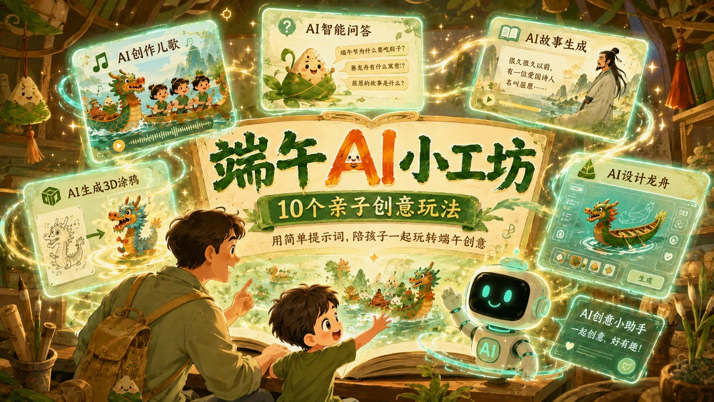 端午AI小工坊｜10个亲子创意玩法PPT