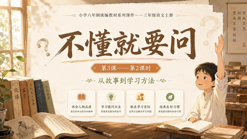 小学六年制统编教材系列课件——三年级语文上册第3课（2）：不懂就要问