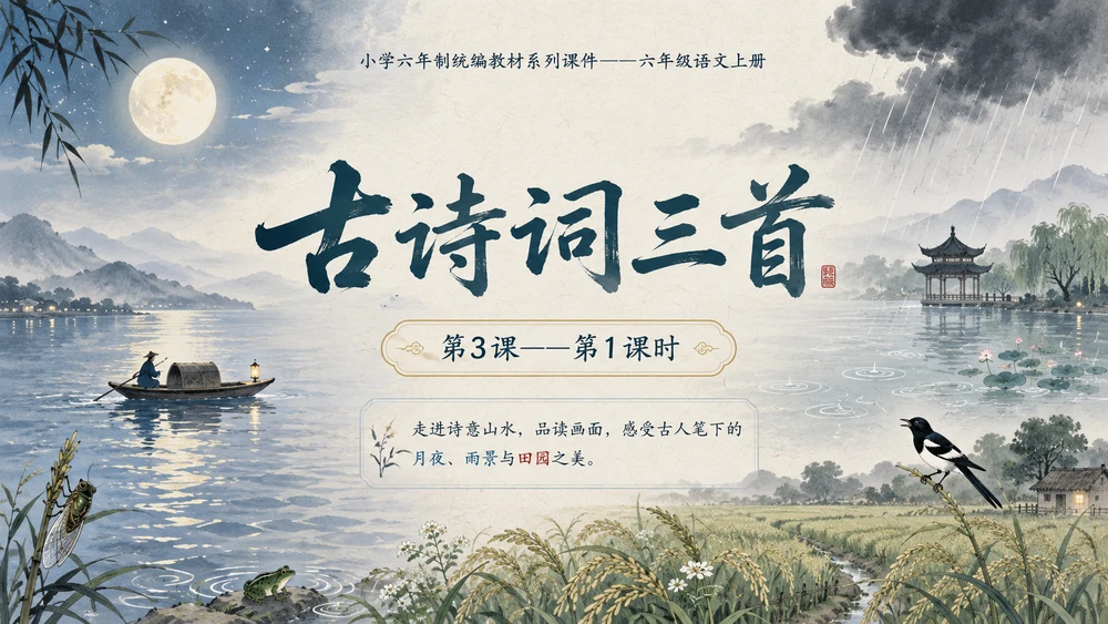 小学六年制统编教材系列课件——六年级语文上册第3课（1）：古诗词三首