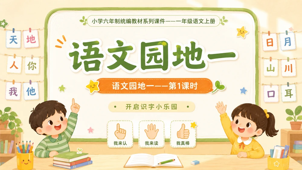 小学六年制统编教材系列课件——一年级语文上册语文园地一（1）