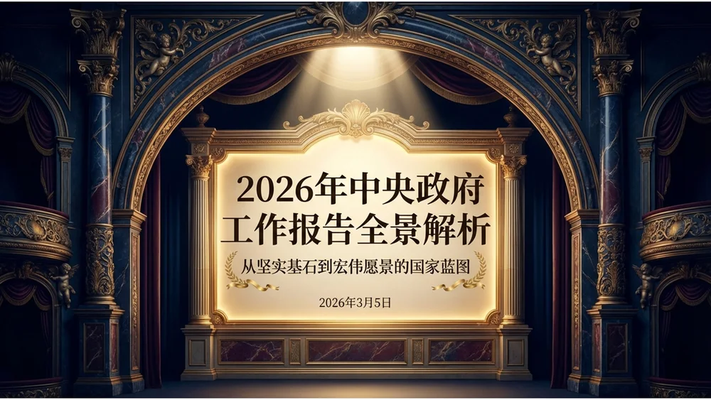 巴洛克风格政府工作报告PPT