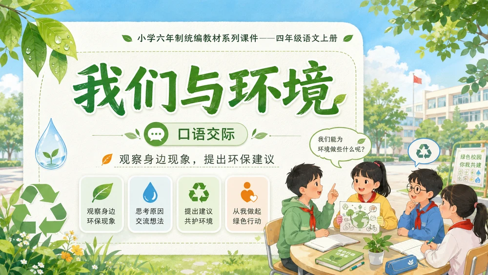 小学六年制统编教材系列课件——四年级语文上册口语交际：《我们与环境》