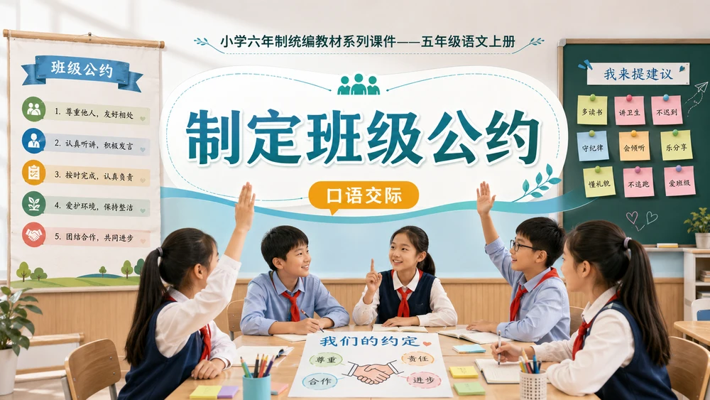 小学六年制统编教材系列课件——五年级语文上册口语交际：制定班级公约