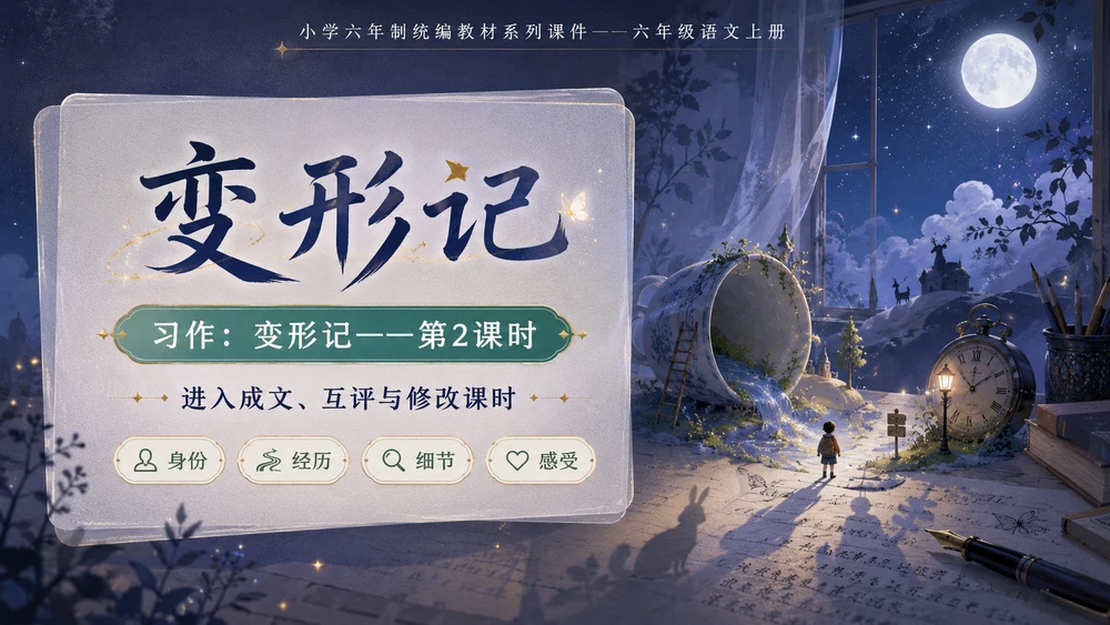 小学六年制统编教材系列课件——六年级语文上册习作（2）：变形记