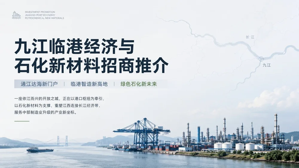 《九江临港经济与石化新材料招商推介PPT｜临港产业白皮书风》