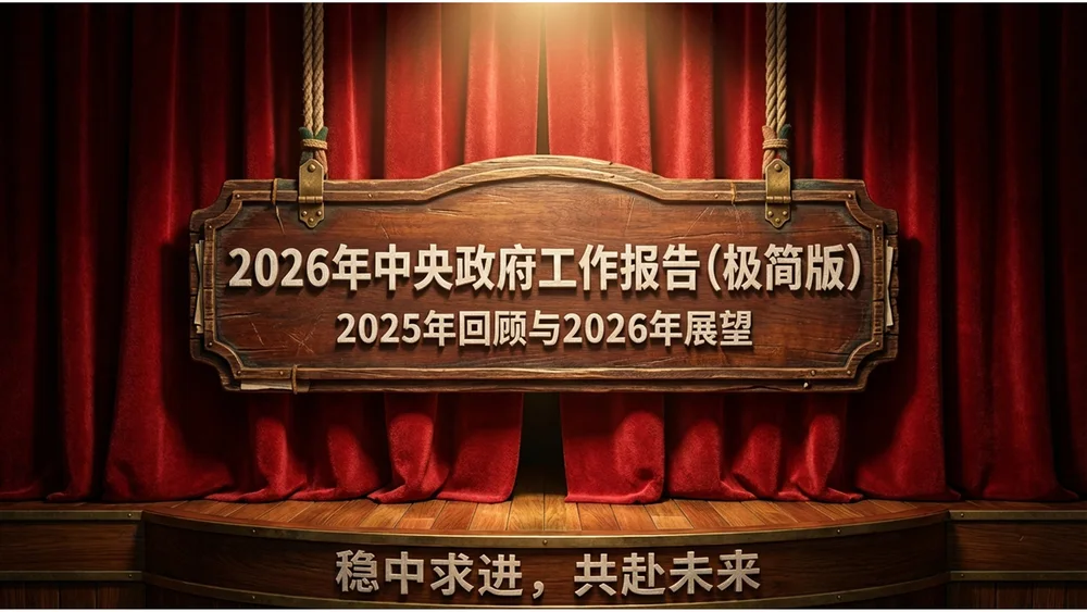 木偶动画风格政府工作报告PPT