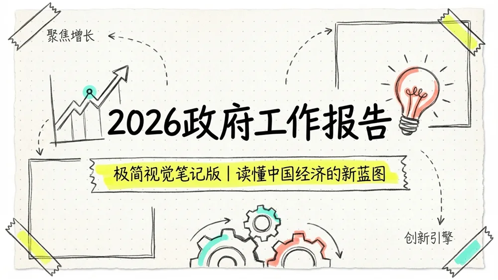 手绘涂鸦风格政府工作报告PPT
