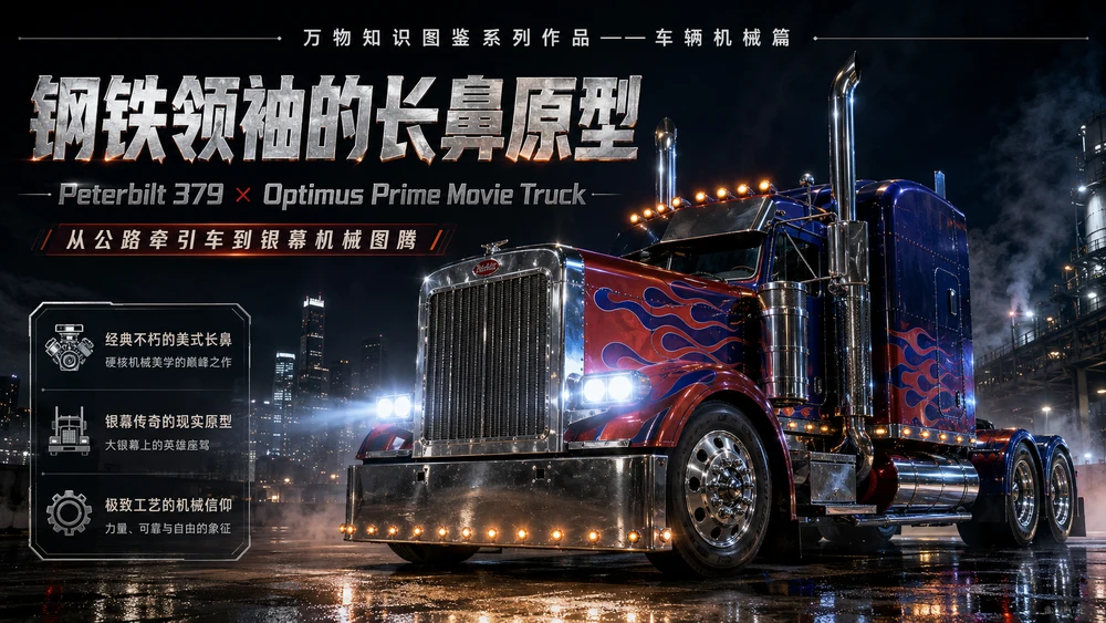 万物知识图鉴系列作品PPT——彼得比尔特379擎天柱原型车