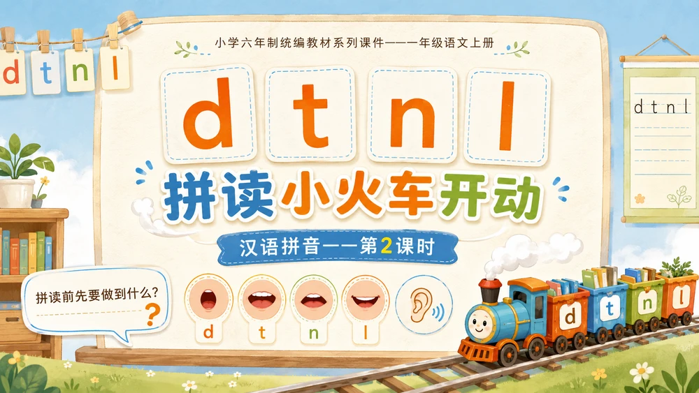 小学六年制统编教材系列课件——一年级语文上册第4课（2）：d t n l