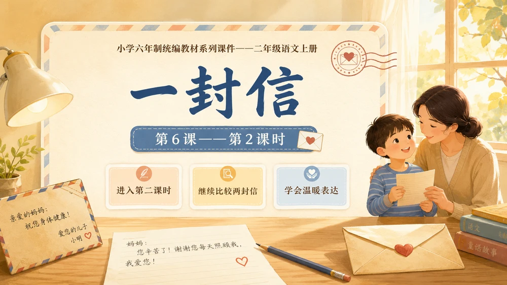 小学六年制统编教材系列课件——二年级语文上册第6课（2）：一封信