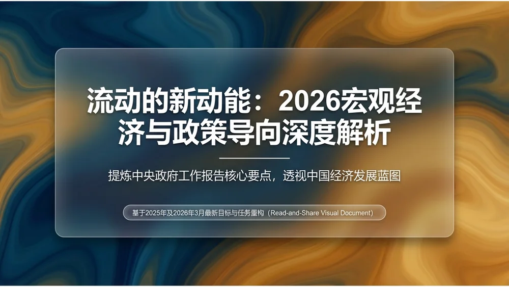 平滑的丙烯酸流体渐变风格政府工作报告PPT
