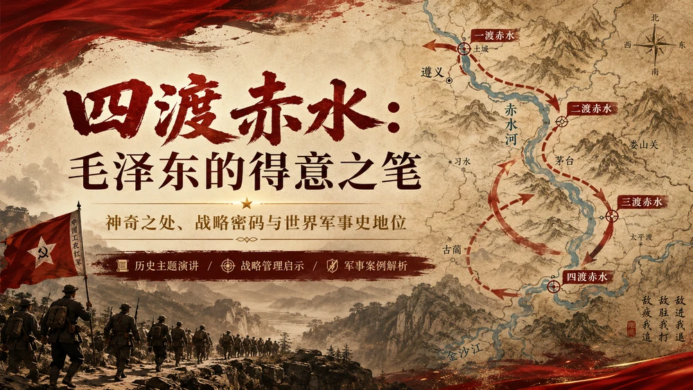 “四渡赤水：毛泽东的得意之笔”战略洞察型PPT