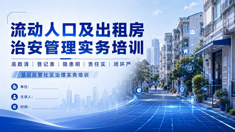基层民警社区治理：流动人口及出租房治安管理实务培训PPT
