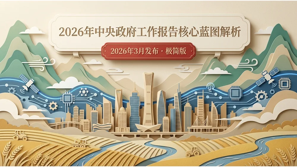 分层剪纸材质政府工作报告PPT