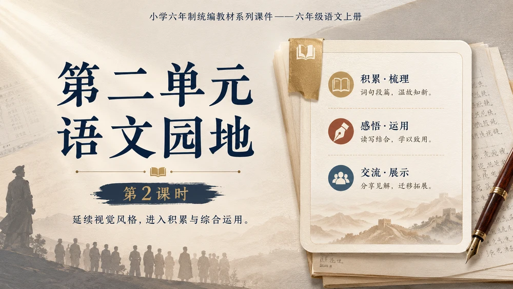 小学六年制统编教材系列课件——六年级语文上册：第二单元语文园地（2）