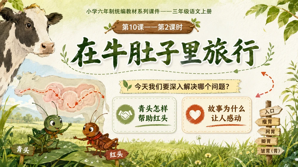 小学六年制统编教材系列课件——三年级语文上册第10课（2）：在牛肚子里旅行