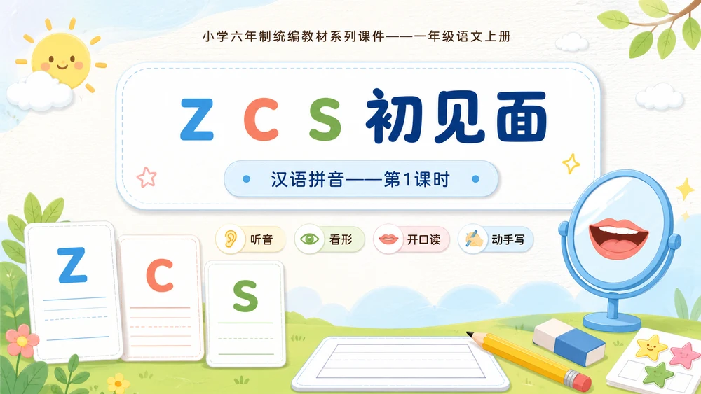 小学六年制统编教材系列课件——一年级语文上册：z c s（1）