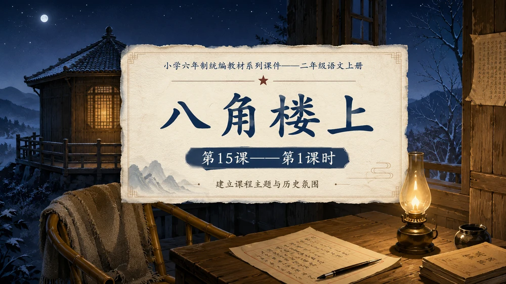 小学六年制统编教材系列课件——二年级语文上册第15课（1）：八角楼上