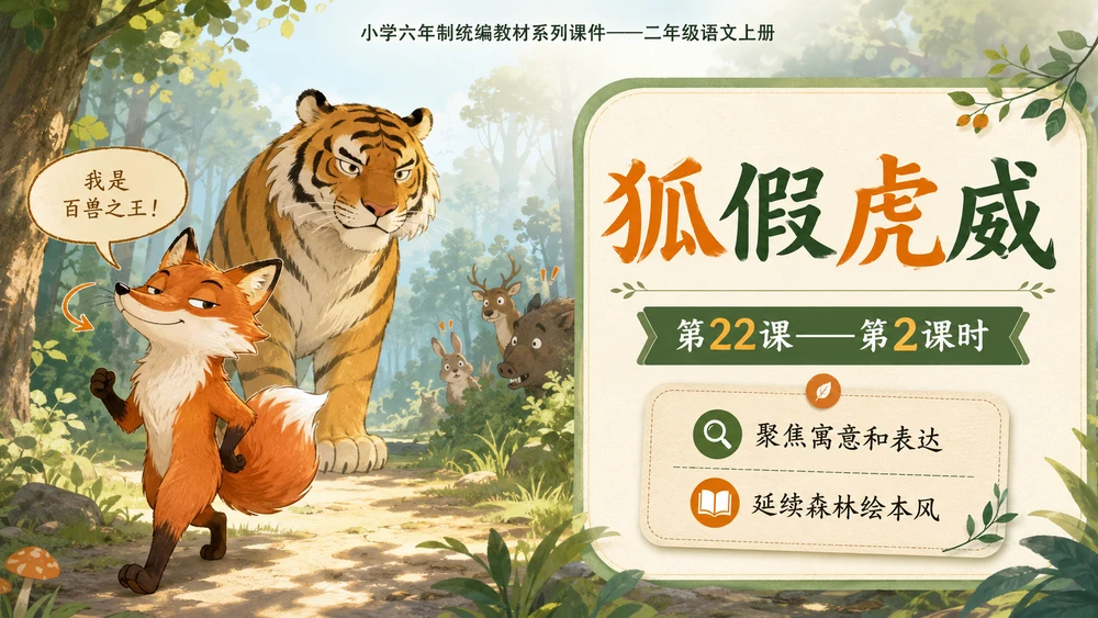 小学六年制统编教材系列课件——二年级语文上册第22课（2）：狐假虎威