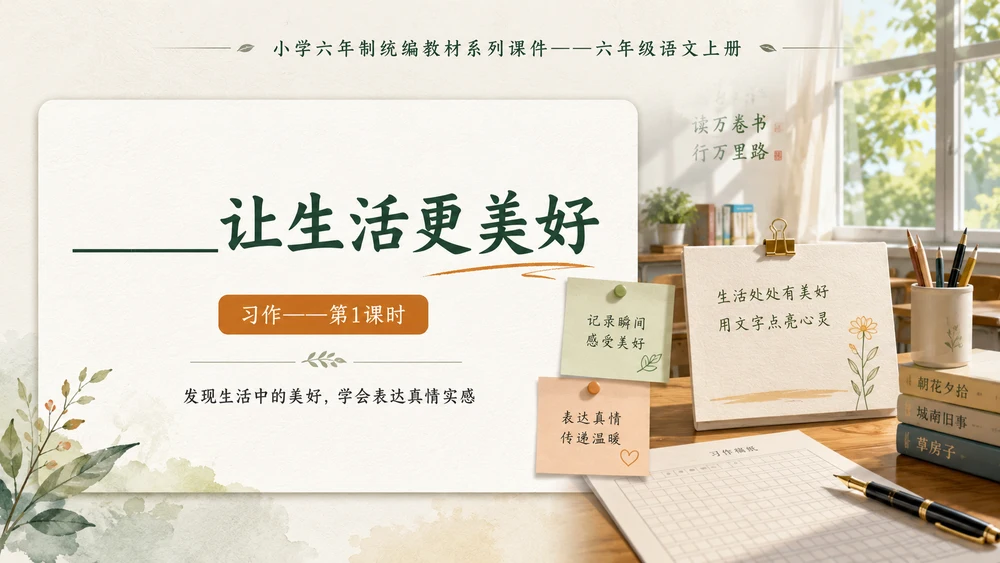 小学六年制统编教材系列课件——六年级语文上册习作：_____让生活更美好（1）