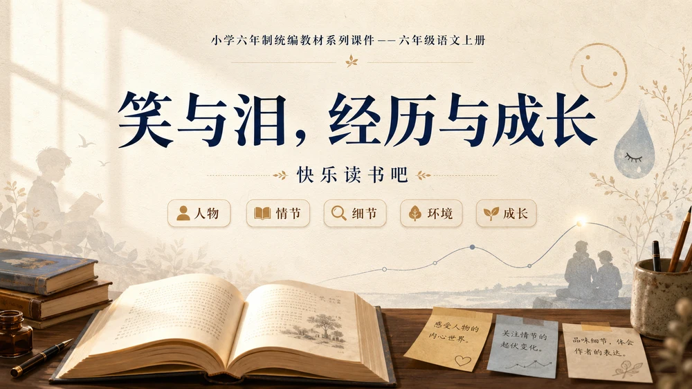 小学六年制统编教材系列课件——六年级语文上册：笑与泪，经历与成长