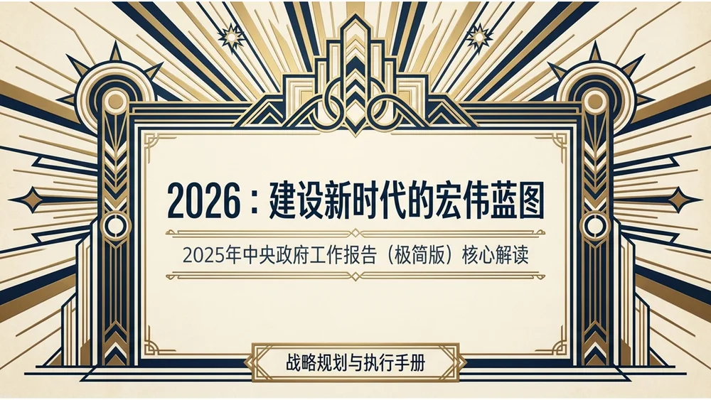 装饰艺术风格政府工作报告PPT