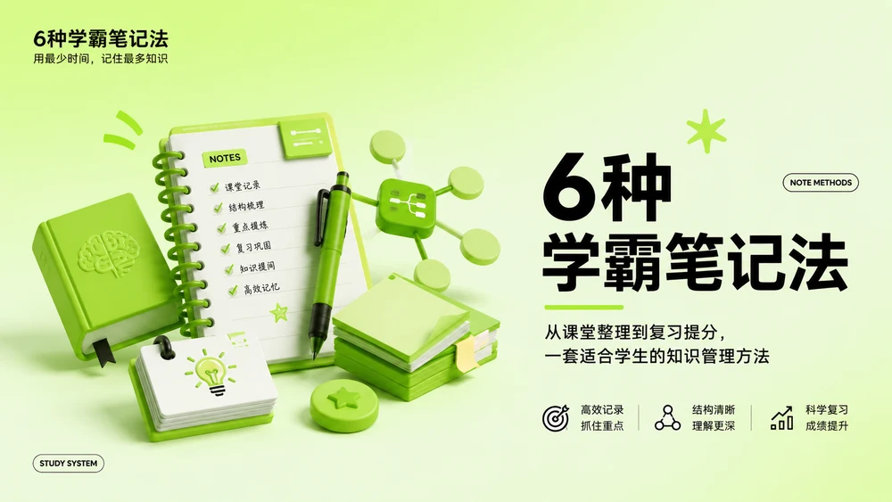 6种学霸笔记法PPT