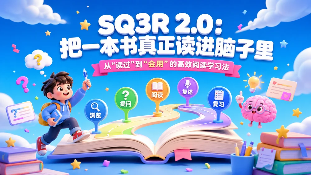 SQ3R 2.0：把一本书真正读进脑子里