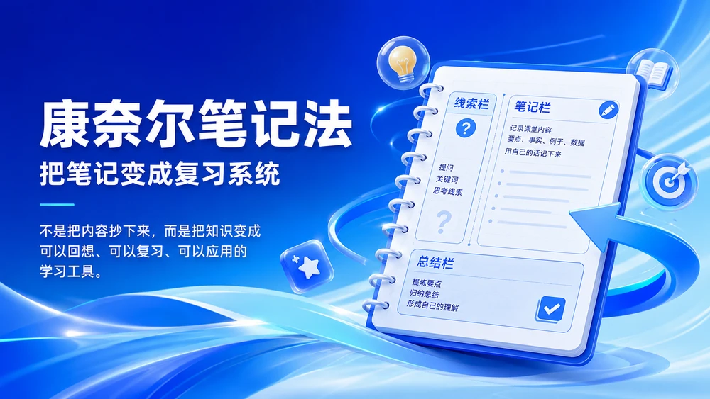 康奈尔笔记法：把笔记变成复习系统