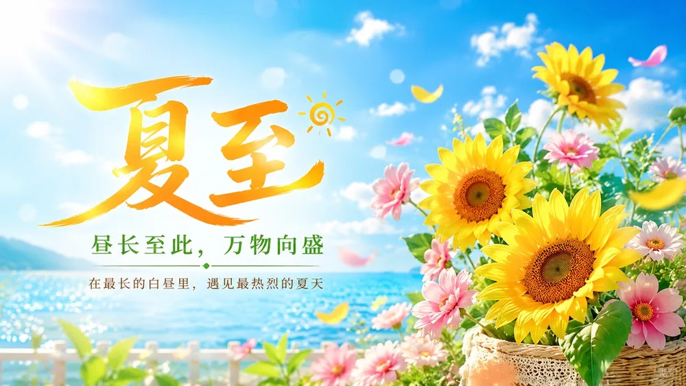 《夏至：昼长至此，万物向盛》二十四节气传统文化PPT课件