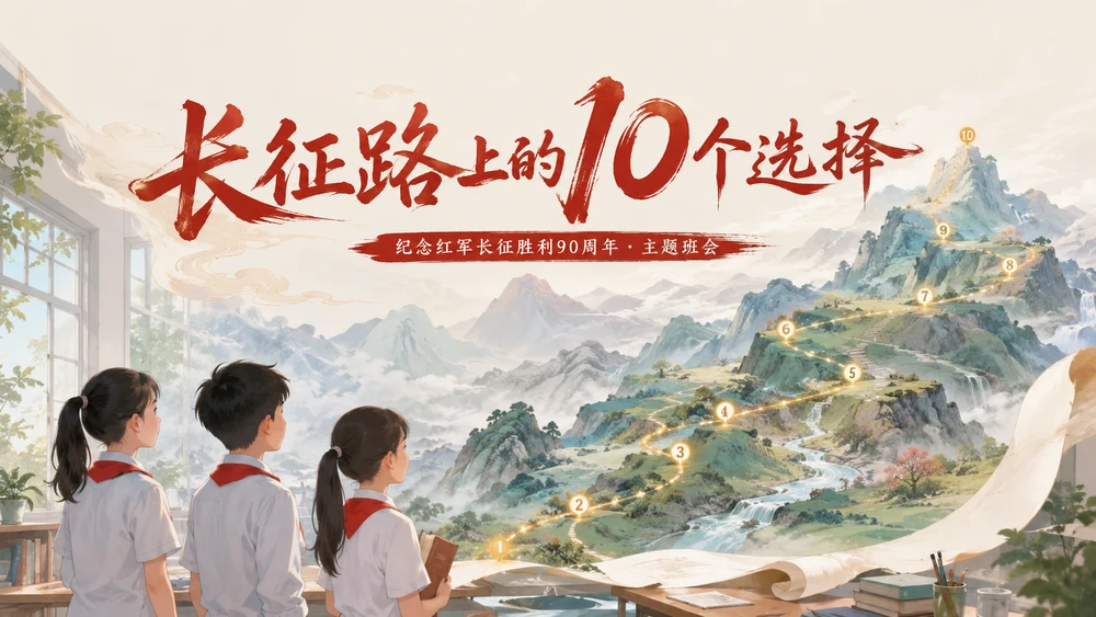 长征路上的10个选择｜纪念长征沉浸式主题班会PPT