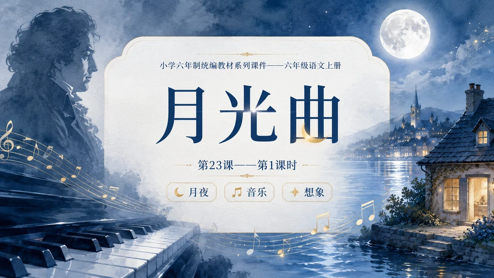 小学六年制统编教材系列课件——六年级语文上册第23课（1）：月光曲